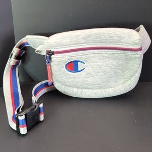 Champion Attribute Fanny Pack Gray/Red/Blue Multi-purpose Belt Bag.